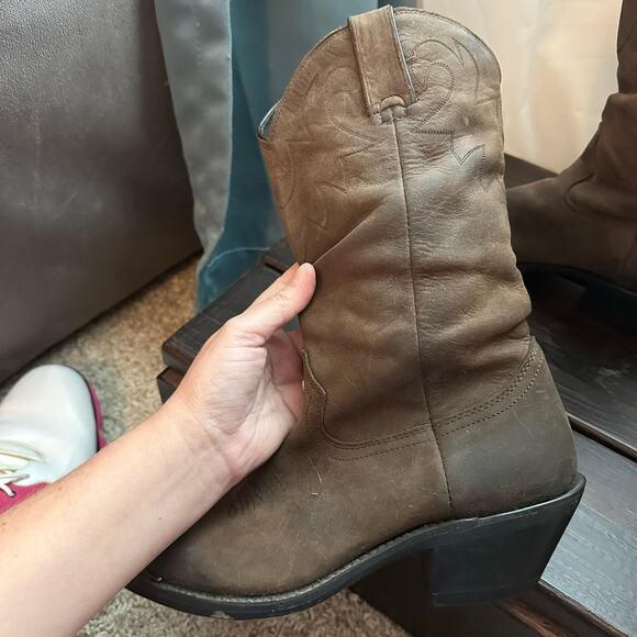 Durango RD542 Womens Dark Tan Leather 11" Slouch Pull On Western Boots Size 6.5 - Picture 7 of 11